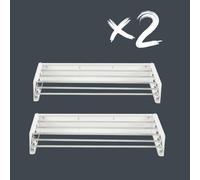 Foxydry HIDE Wall Mounted Clothes Airer - Outdoor/Indoor Retractable, 2pcs 101x50x11.5cm (2X 40inch, White (Limited Edition))