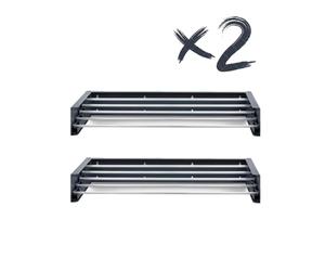 Foxydry Hide Wall Mounted Retractable Clothes Airer - Indoor/Outdoor Balcony Use - 2 Pieces (2X 28 Inch, Anthracite)