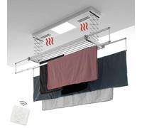 foxydry Pro Heating Ceiling Airer, Remote Control Airer with Warm Ventilation in Aluminium and Steel for Bed Sheets 160x53x25 cm / 63x20.86x9.84 in