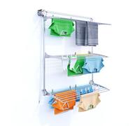 Foxydry Tower 128 Cm Grey, Heavy-Duty Clothes Airer With Foldable Racks, Rust-Resistant Frame & Large Capacity
