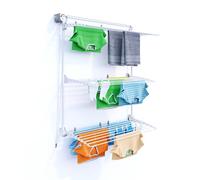 foxydry Tower Vertical Retractable Clothes Airer for Indoor and Outdoor Use (120, White)