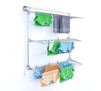 foxydry Tower Vertical Retractable Clothes Airer for Indoor and Outdoor Use (150, Grey)
