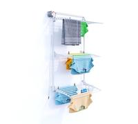 foxydry Tower Vertical Retractable Clothes Airer for Indoor and Outdoor Use (80, White)