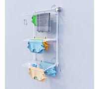 Foxydry Tower Wall Mounted Clothes Airer, Vertical Wall Dryer, Retractable, 88 x 52 x 137 cm, White