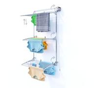 foxydry Tower Wall Mounted Vertical Clothes Airer Wall Mounted Retractable Indoor Outdoor Clothes Airer (88 x 52 x 137 cm, Grey Right)