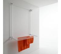 foxydry Wall Clothes Drying Rack Wall Mounted Up and Down Vertical Folding Retractable Balcony Drying Rack for Indoor and Outdoor 108 x 52 x 137 cm (Right White, 108 cm)