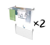 foxydry Wall-Mounted Clothes Drying Rack, Fold, Foldable Aluminum Design - Ideal for Indoor and Outdoor Use. Dimensions: 102x50x50 cm / 40.1x19.6x19.6 in