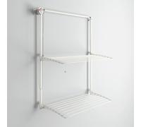 Foxydry Wall Plus Wall Mounted Clothes Airer Vertical Retractable Airer for Indoor and Outdoor (White, 88 cm / 34.6 in)