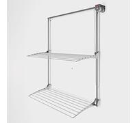 Foxydry Wall Plus Wall Mounted Clothes Airer Vertical Retractable Airer for Indoor and Outdoor (Grey Right, 152 cm / 59.8 in)