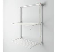 Foxydry Wall Plus Wall Mounted Clothes Airer Vertical Retractable for Indoor and Outdoor (White Right, 108 cm / 42.5 in)