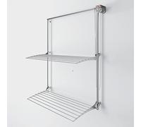 foxydry Wall Plus Wall Mounted Clothes Airer Vertical Wall Mounted Retractable Retractable Airer for Indoor and Outdoor (Grey Right, 108 cm / 42.5 in)