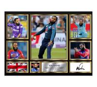 FoxyPrinting Adil Rashid Signed Autograph Photograph Display - Perfect for MMA Fans, A4 Poster + Black Frame
