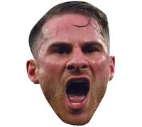FoxyPrinting Alexis Mac Allister Liverpool Face Mask - Football Player Celebrity Card Mask - Celebrity Mask for Stag Do, Hen Night, Fancy Dress & Costume Parties - Funny Adult Card Mask