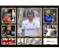 FoxyPrinting Ben Stokes Signed Autograph Photograph Display - Perfect for MMA Fans, A4 Poster + Black Frame