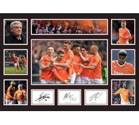 FoxyPrinting Blackpool FC Poster Print - Signed Style Collage Featuring Carey, Fletcher & Ennis - Framed or Unframed - Gift for Football Fans, A4 Poster + Silver Frame