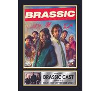 FoxyPrinting Brassic Cast Printed Autograph Poster - Brassic Series 5 TV Show Wall Art - Signed Style Comedy Drama Poster - TV Series Fan Gift, A4 Poster + Gold Frame