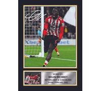 FoxyPrinting Brian Brobbey Sunderland Printed Autograph Poster - Netherlands Football Star Wall Art - Soccer Memorabilia Gift for Fans, A4 Poster + Black Frame