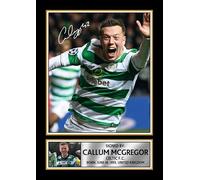 FoxyPrinting Callum McGregor Signed Autograph Poster Print - Celtic FC Captain Wall Art - Gift for Football Fans, A4 Poster + White Frame
