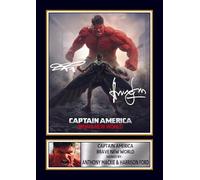 FoxyPrinting Captain America Brave New World Printed Autograph Poster - Anthony Mackie & Harrison Ford Marvel Movie Wall Art - Superhero Film Memorabilia Print, A4 Poster Print (297x210mm)