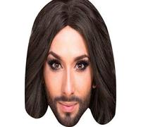 FoxyPrinting Conchita Wurst Eurovision Music Celebrity Cardboard Party Face Mask Fancy Dress