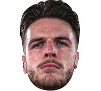 FoxyPrinting Declan Rice Face Mask 2026 - England Football Player Celebrity Card Face Mask - Celebrity Mask for Stag Do, Hen Night, Fancy Dress & Costume Parties - Funny Adult Card Mask, Ready to Wear
