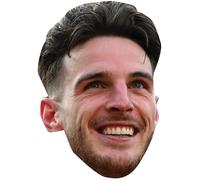 FoxyPrinting Declan Rice Face Mask - Football Player Celebrity Card Mask - Celebrity Mask for Stag Do, Hen Night, Fancy Dress & Costume Parties - Funny Adult Card Mask, Ready to Wear