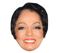 FoxyPrinting DIANA ROSS JB - Music Star Fancy Dress Cardboard Celebrity Cardboard Party Face Mask Fancy Dress