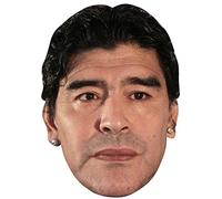FoxyPrinting DIEGO MARADONA JB - Footballer Fancy Dress Cardboard Celebrity Cardboard Party Face Mask Fancy Dress