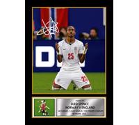 FoxyPrinting Djed Spence England Football Poster Print - Signature Style Wall Art - Norway vs England 2026 Inspired - Soccer Fan Gift, A4 Poster + White Frame