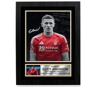 FoxyPrinting Elliot Anderson Nottingham Forest F.C. Poster Print - Signed Autograph Style Football Wall Art - Framed or Unframed - Gift for Fans, A3 Poster Print (420x297mm)