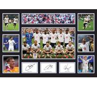 FoxyPrinting England National Football Team Poster Print - England Squad Collage Wall Art - Three Lions Inspired Sports Décor - Football Fan Gift, A4 Poster + White Frame