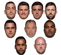 FoxyPrinting England Rugby World Cup 8 Party Face Fancy Dress Pack + FREE EDDIE JONES!