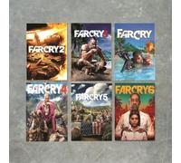 FoxyPrinting Far Cry Poster Set of 6 - Far Cry, Far Cry 2, Far Cry 3, Far Cry 4, Far Cry 5 & Far Cry 6 Inspired Gaming Wall Art Prints - Gamer Room Decor, A6 Poster