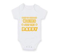 FoxyPrinting Football Grow - White Cotton Onesie “Born to Support Just Like Daddy” Soccer Ball Design - Gift for New Parents, Design-17, 6-9 months