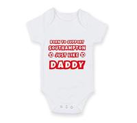 FoxyPrinting Football Grow - White Cotton Onesie “Born to Support Just Like Daddy” Soccer Ball Design - Gift for New Parents, Design-14, 12-18 months