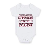 FoxyPrinting Football Grow - White Cotton Onesie “Born to Support Just Like Daddy” Soccer Ball Design - Gift for New Parents, Design-16, 12-18 months