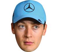 FoxyPrinting George Russel Cap Facemask - F1 Motorsport Celebrity Face Mask - Formula 1 Racing Driver Funny Mask for Stag Do, Hen Night, Fancy Dress & Costume Parties - Adult Mask for Racing Fans