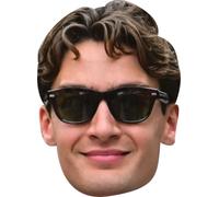 FoxyPrinting George Russel Sun Glasses Facemask - F1 Motorsport Celebrity Face Mask - Formula 1 Racing Driver Funny Mask for Stag Do, Hen Night, Fancy Dress & Costume Parties, Ready to Wear