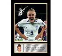 FoxyPrinting Georgia Stanway Autograph Poster Print - England Lionesses & Bayern Munich Midfielder - Framed or Unframed - Gift for Women’s Football Fans, A4 Poster Print (297x210mm)