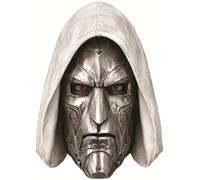 FoxyPrinting God Emperor Doom Flat Cardboard Face Mask - 2D Printed Card Mask (Hood and Metal Look Are Printed, Not Real) for Halloween, Fancy Dress, Comic Con, Cosplay & Parties - Ready to Wear