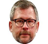 FoxyPrinting James Wade Celebrity Cardboard Party Face Mask - Professional Darts Player, Fancy Dress Costume Accessory for Hen Do, Stag Do, Birthdays & Sports Party Events, Ready to Wear