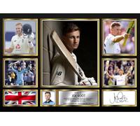 FoxyPrinting Joe Root Signed Autograph Photograph Display - Perfect for MMA Fans, A2 Poster + Black Frame