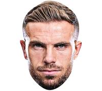 FoxyPrinting Jordan Henderson Face Mask 2026 - England Football Player Celebrity Card Face Mask - Celebrity Mask for Stag Do, Hen Night, Fancy Dress & Costume Parties - Funny Adult Card Mask