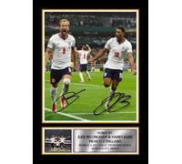 FoxyPrinting Jude Bellingham & Harry Kane England Poster Print - Mexico vs England 2026 Match Commemorative Wall Art - Dual Signature Style Football Print - Football Fan Gift, A3 Poster (420x297mm)