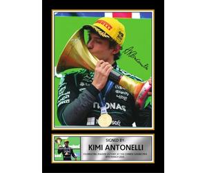 FoxyPrinting Kimi Antonelli Signed Poster - Chinese Grand Prix 2026 Victory Poster - F1 Motorsport Wall Art - Racing Champion Print for Fans, A4 Poster Print (297x210mm)