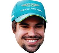 FoxyPrinting Lance Stroll Cap Face Mask - F1 Motorsport Celebrity Face Mask - Formula 1 Racing Driver Funny Mask for Stag Do, Hen Night, Fancy Dress & Costume Parties, Ready to Wear