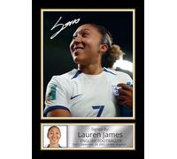 FoxyPrinting Lauren James Poster Print - England Lionesses & Chelsea Winger - Framed or Unframed - Gift for Women’s Football Fans, A2 Poster + White Frame