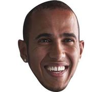 FoxyPrinting Lewis Hamilton 2018 Formula1 Celebrity Cardboard Party Face Mask Fancy Dress