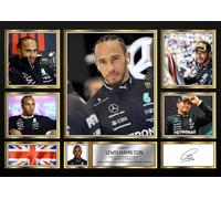 FoxyPrinting Lewis Hamilton Autographed Mercedes F1 Celebration - Specially Signed Print Photo Display (A4 Poster)