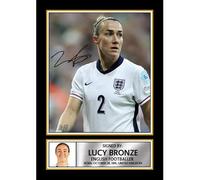 FoxyPrinting Lucy Bronze Poster Print - England & Chelsea Football Legend - Framed or Unframed - Gift for Women’s Football Fans, A3 Poster + Silver Frame